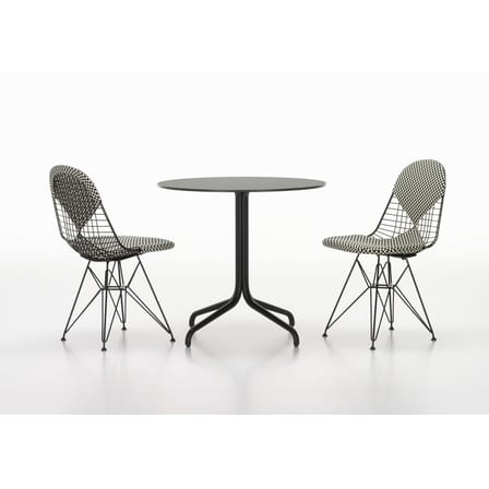 Chaise rembourrée Wire Chair DKR métal tissu noir / By Charles & Ray Eames, 1951 - Vitra