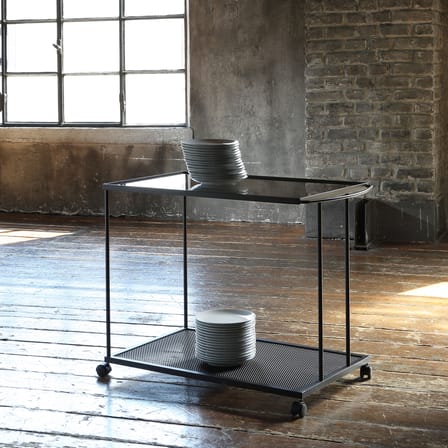 Desserte Tristano métal verre gris / 87 x 50 x H 69 cm - Zeus