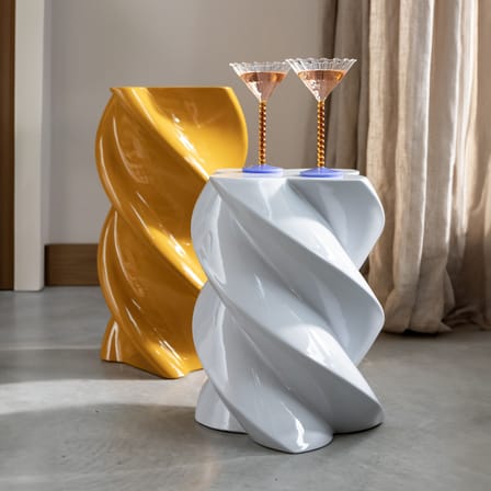 Marshmallow End table composite material grey / Ø 29 x H 39.5 cm - Fibreglass - & klevering