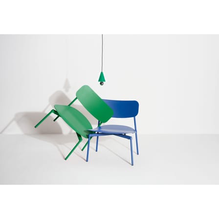 Fauteuil bas empilable Fromme métal vert / Aluminium - Petite Friture