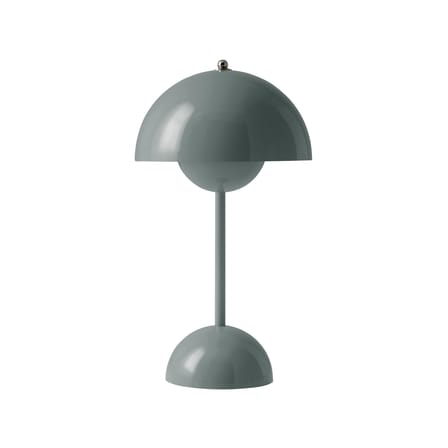 Lampe sans fil rechargeable Flowerpot VP9 plastique bleu / Ø 16 x H 29 cm - Verner Panton, 1968 - &tradition