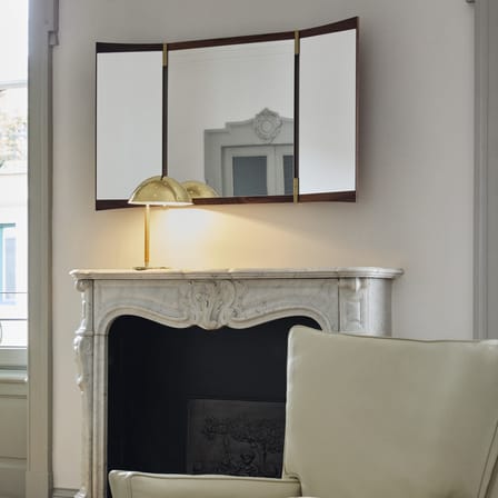 Miroir mural Vanity 3 bois naturel / L 116,6 x H 69 cm - Pivotant / Panneaux articulés - Gubi
