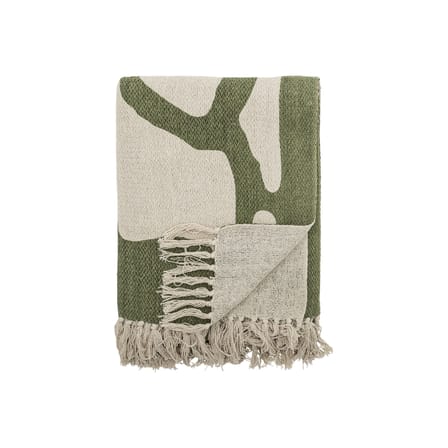 Plaid Dalmine tissu vert / 160 x 130 cm - Coton recyclé - Bloomingville