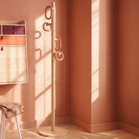 Portemanteau sur pied Fernand bois orange / H 180 cm - Hartô