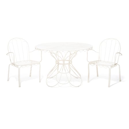 Runder Tisch Al Fresco metall weiß / Ø 120 cm - Loch für Sonnenschirm - BUSINESS & PLEASURE