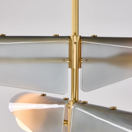 Suspension Sycamore verre gris / 3 niveaux - L 140 cm - TALA