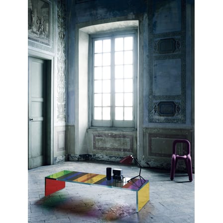Table basse The Dark Side of the Moon verre multicolore / 155 x 55 cm - Piero Lissoni, 2011 - Glas Italia