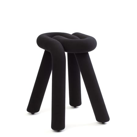 Tabouret rembourré Bold tissu noir - Moustache