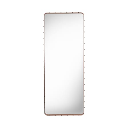Adnet Wall mirror leather brown Rectangular - 180 x 70 cm - Gubi