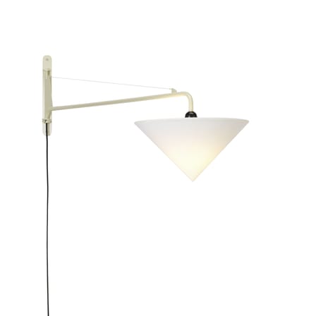 Applique avec prise Petite Potence métal blanc / Jean Prouvé (1947) - L 104 cm - Vitra