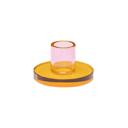 Bougeoir Astra Small verre orange - HÜBSCH