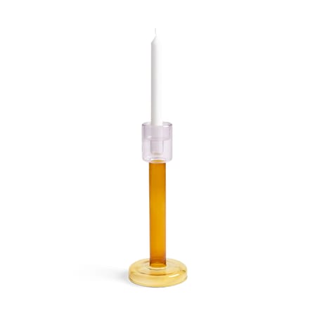 Bougeoir Bole Large verre orange / Ø 12 x H 29,5 cm - & klevering