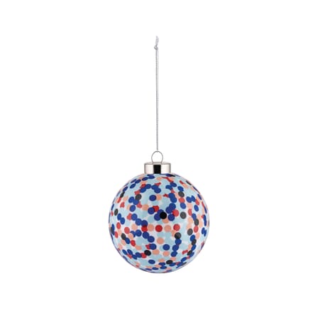 Boule de Noël Proust 3 verre bleu Ø 9 cm / By Alessandro Mendini - Decoré à la main - Alessi