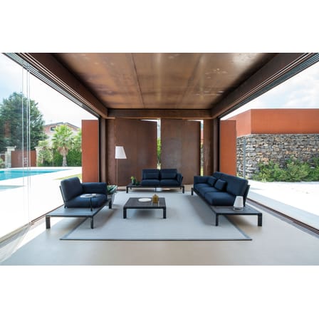 Canapé de jardin 3 places Tami métal tissu gris / L 277 cm - Emu