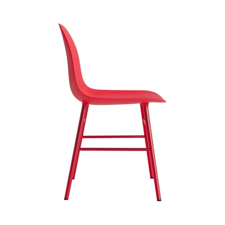 Chaise Form plastique rouge / Pieds métal - Normann Copenhagen