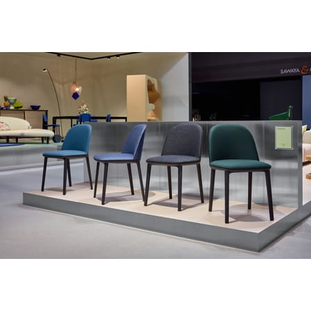 Chaise rembourrée Softshell Side Chair tissu gris / 4 pieds - Vitra