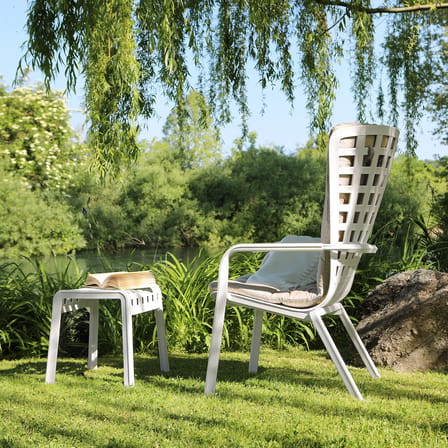 Fauteuil empilable Folio blanc / Dossier multiposition - NARDI