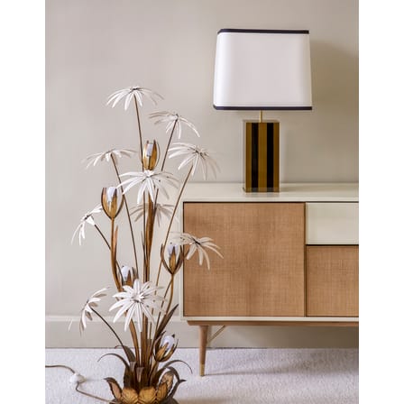 Lampe de table Elysée tissu bois jaune noir / H 71 cm - RED Edition