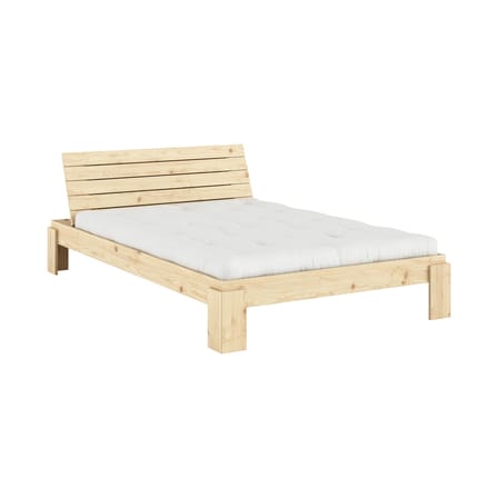 Lit double Layers Headboard / Pour matelas 140 x 200 cm - Avec tête de lit & rangements - KARUP
