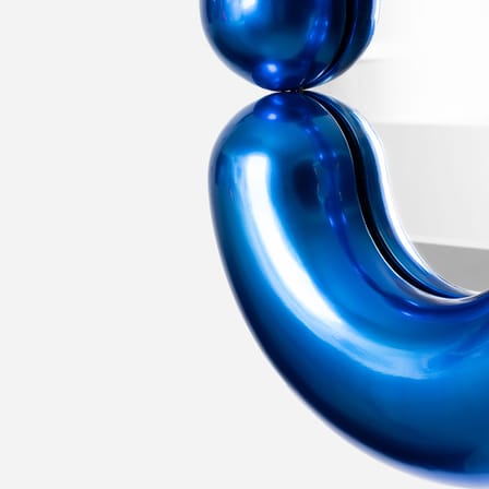Miroir mural Zodiac Bumper Large céramique bleu /  L 55 x H 110 cm - Jean-Baptiste Fastrez, 2020 - Moustache