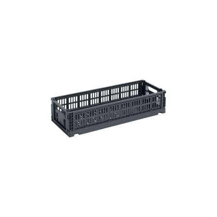 Panier Colour Crate MINI plastique gris Oblong / 13 cm x 34.5 cm - Hay