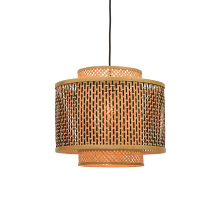 Pendelleuchte Bhutan faser holz beige / Bambus / Ø 40 cm - GOOD&MOJO