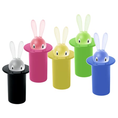 Porte cure-dents Magic Bunny plastique noir - Alessi