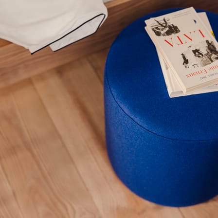 Pouf Folk Grand tessuto blu / Ø 40 x H 40 cm - NOO.MA