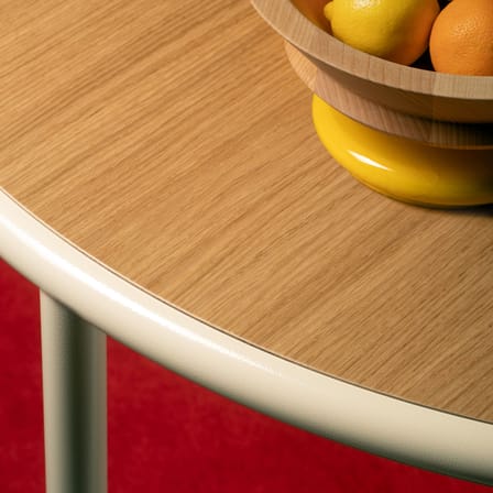Table ronde Wooden blanc beige bois naturel / Ø 120 cm - Chêne & acier - valerie objects