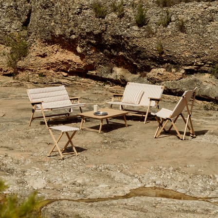 Tabouret pliant Outdoor Market tissu beige / Jasper Morrison - Hay