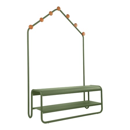 Vestiaire Funambule métal vert / L 113 x P 47,5 x H 180 cm - Banc & portemanteau - Fermob