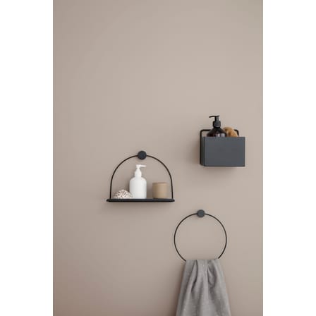 Portavaso Wall Box Square metallo nero / L 15,6 x H 15,6 cm - Ferm Living