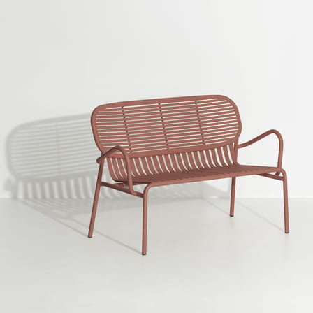 Banquette Week-end métal marron / Aluminium - L 114 cm - Petite Friture