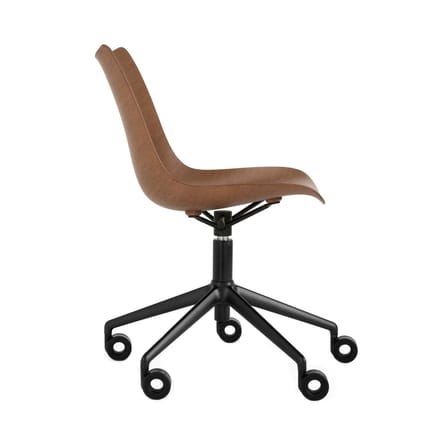 Chaise à roulettes P/Wood bois naturel / Hauteur réglable - Kartell