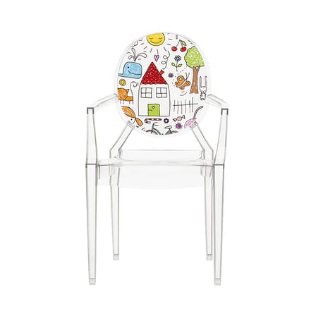 Fauteuil enfant Lou Lou Ghost plastique multicolore transparent / Dossier décoré - Kartell