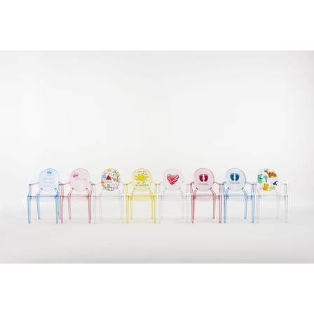 Fauteuil enfant Lou Lou Ghost plastique multicolore transparent / Dossier décoré - Kartell