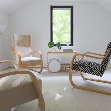 Fauteuil rembourré 400 Tank tissu noir / Alvar Aalto, 1936 - ARTEK