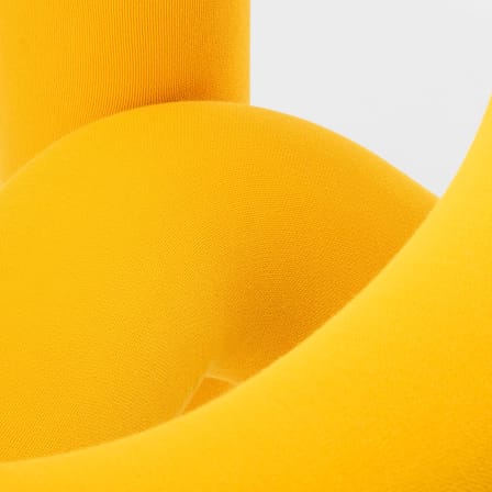 Fauteuil rembourré Extra Bold tissu jaune / Tissu Kvadrat uni - Big Game, 2009 - Moustache