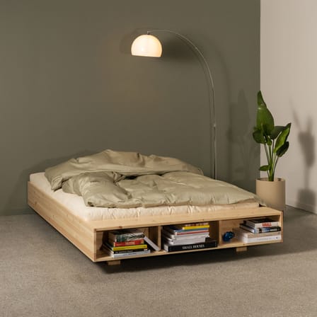 Lit double Merge / Pour matelas 180 x 200 cm - Banc / rangement intégré - KARUP DESIGN