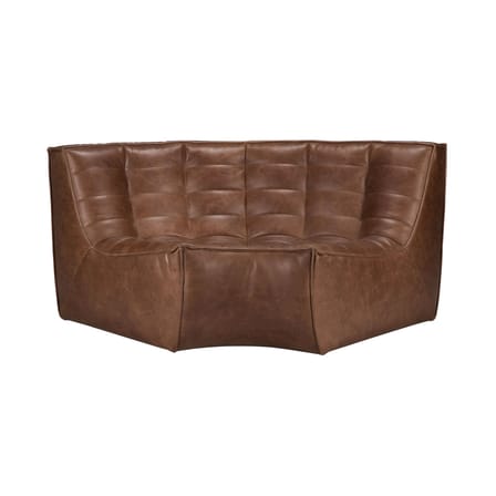Canapé d'angle N701 cuir marron / Module d'angle arrondi 90° - L 120 cm - Ethnicraft
