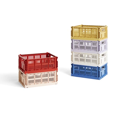 Panier Colour Crate plastique blanc Medium / 26,5 x 34,5 cm - Recyclé - Hay