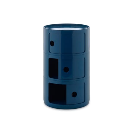 Rangement Componibili New Big plastique bleu / 3 tiroirs - Ø 42 x H 69,5 cm - Kartell
