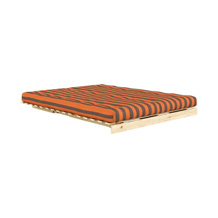 Canapé convertible Roots tissu orange / L 160 cm - 3 positions / Structure pin clair - KARUP