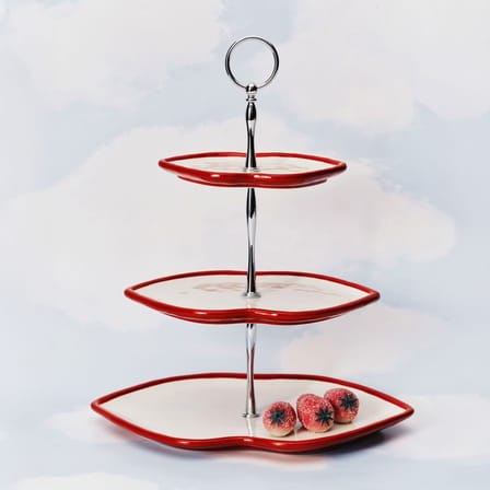 Serviteur Les Objets Mouleversants céramique rouge / 3 plateaux - Serax