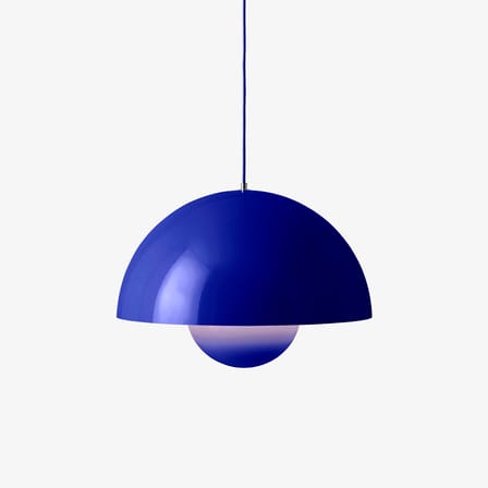 Suspension Flowerpot Big VP2 métal bleu cobalt / Ø 50 cm - Verner Panton, 1968 - &tradition