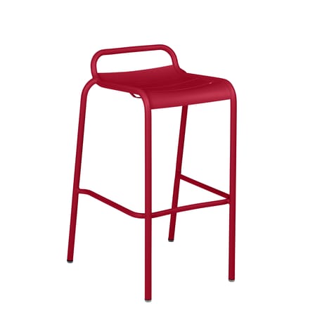 Tabouret de bar Luxembourg métal rouge / Aluminium - H 78 cm - Fermob