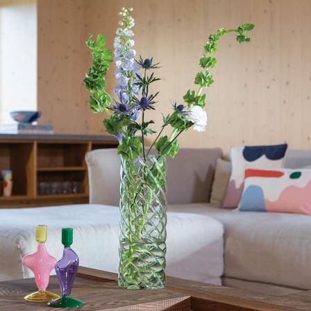 Vase Marshmallow verre vert / Ø 12 x H 33 cm - & klevering