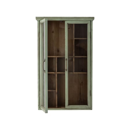 Rangement mural Hazem bois vert / Vitrine compartimentée - L 50 x P 14 x H 80 cm - Bloomingville