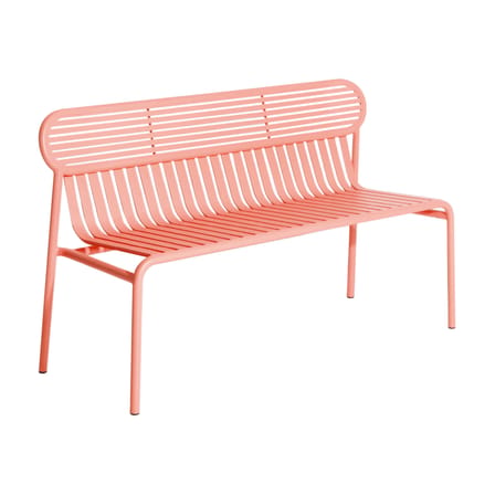 Banc avec dossier Week-end métal orange / Aluminium - L 121 cm - Petite Friture