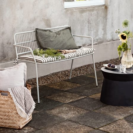 Banc avec dossier Eden métal beige / L 115 cm - BROSTE COPENHAGEN